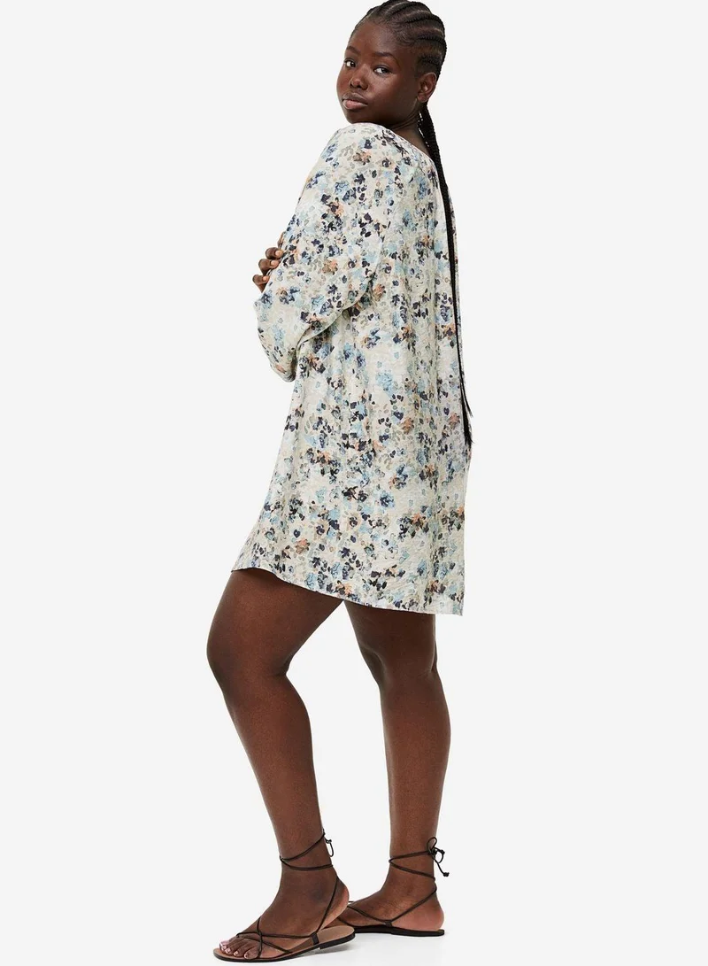 H&M Floral Balloon Sleeve Dress